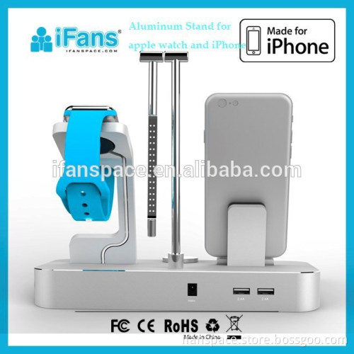 2015 New Mobile Phone Accessories Phone Holder for Apple Watch and iPhone Stand Aluminum